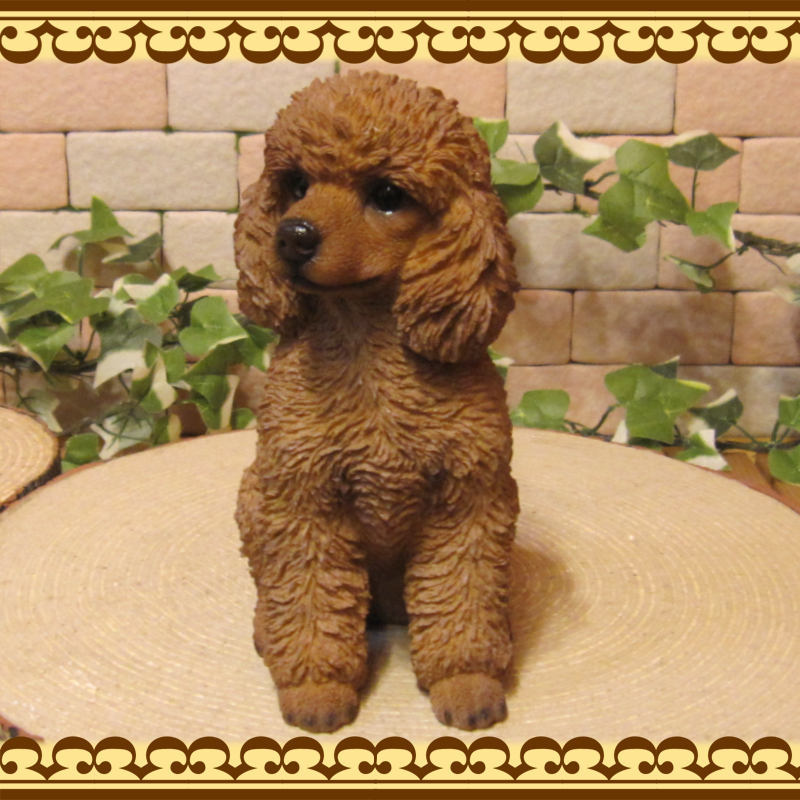 贈物 リアルな犬の置物 プードル お座り ラージサイズ いぬのオブジェ ドッグオーナメント イヌ ガーデニング ベランダアート Www iwearparts Com