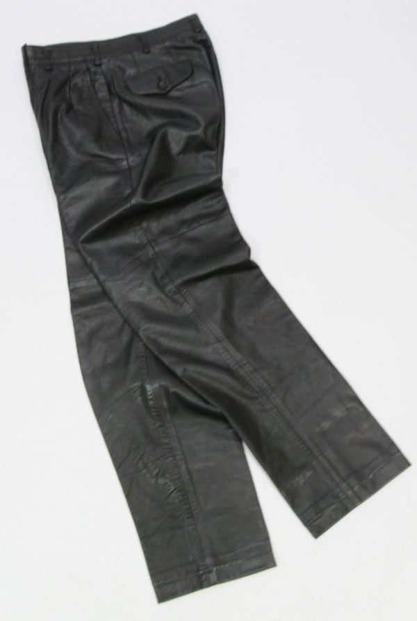 ⑧希少 初期 COMME des GARCONS HOMME 2タック レザースラックスパンツ