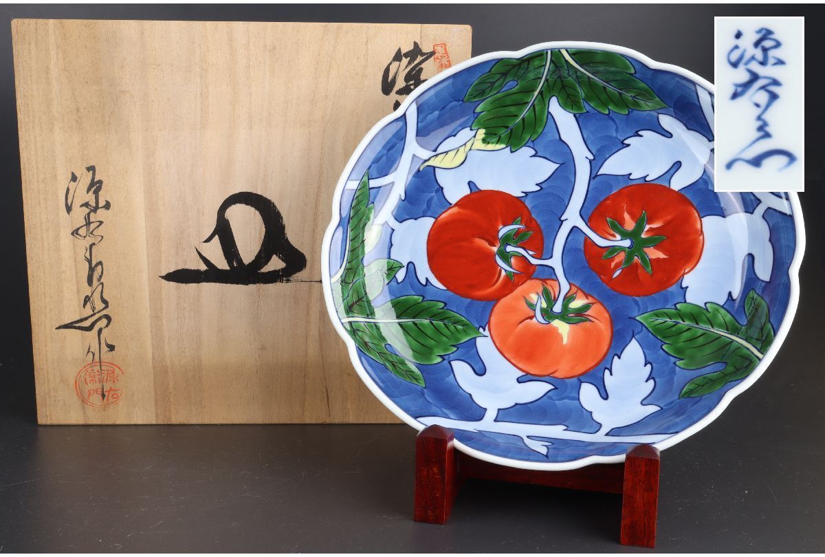 2250 七宝焼 四君子文花瓶 共箱 台座 七宝焼 紫地梅文 花瓶 唐木台付