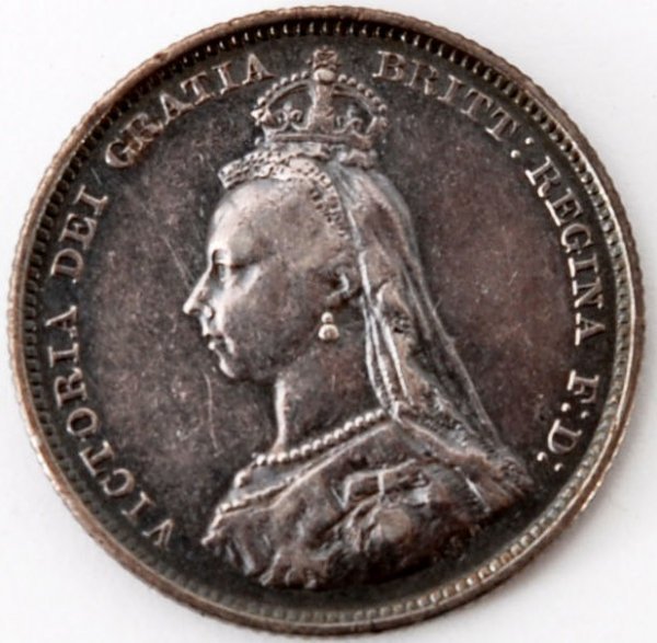 ヴィクトリア女王 1887年 イギリス ヴィクトリア 銀貨 6ペンス