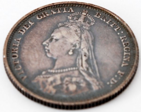 ヴィクトリア女王 1887年 イギリス ヴィクトリア 銀貨 6ペンス