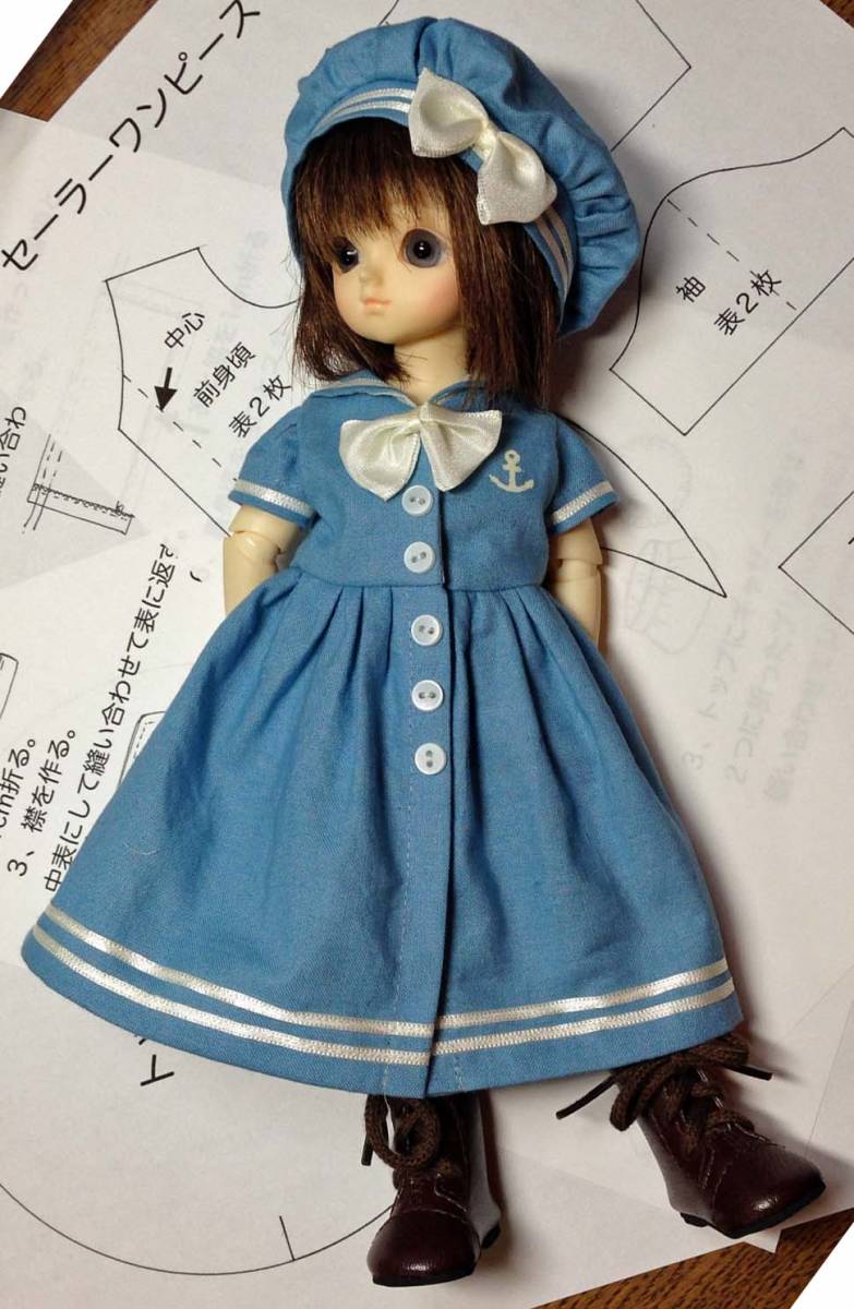 幼sdサイズ セーラーワンピース ハットセット 型紙と作り方 ソーイングレシピ 難易度 スーパードルフィー 売買されたオークション情報 Yahooの商品情報をアーカイブ公開 オークファン Aucfan Com