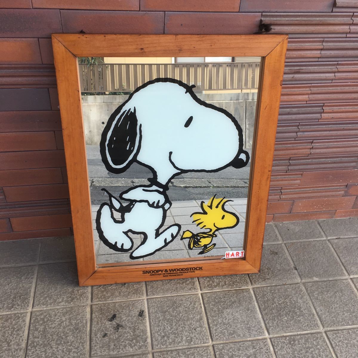 【品質保証，定番】 ビンテージ スヌーピー SNOOPY＆WOODSTOCK 鏡 ミラー看板ポスター 1958年 サンフランシスコ 69cm&times;54cm(スヌーピー)｜売買されたオークション情報、yahooの商品情報をアーカイブ公開 - オークファ スヌーピー