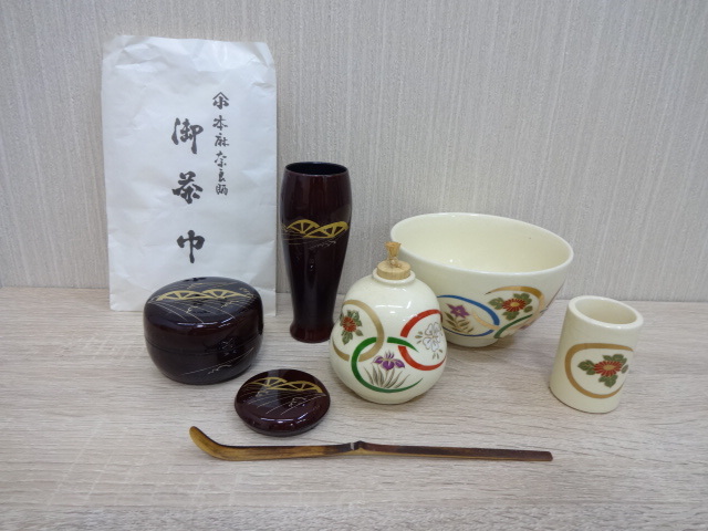 新品，安い 【1325】茶箱揃い 8点セット 茶箱 茶碗 振出 茶中筒