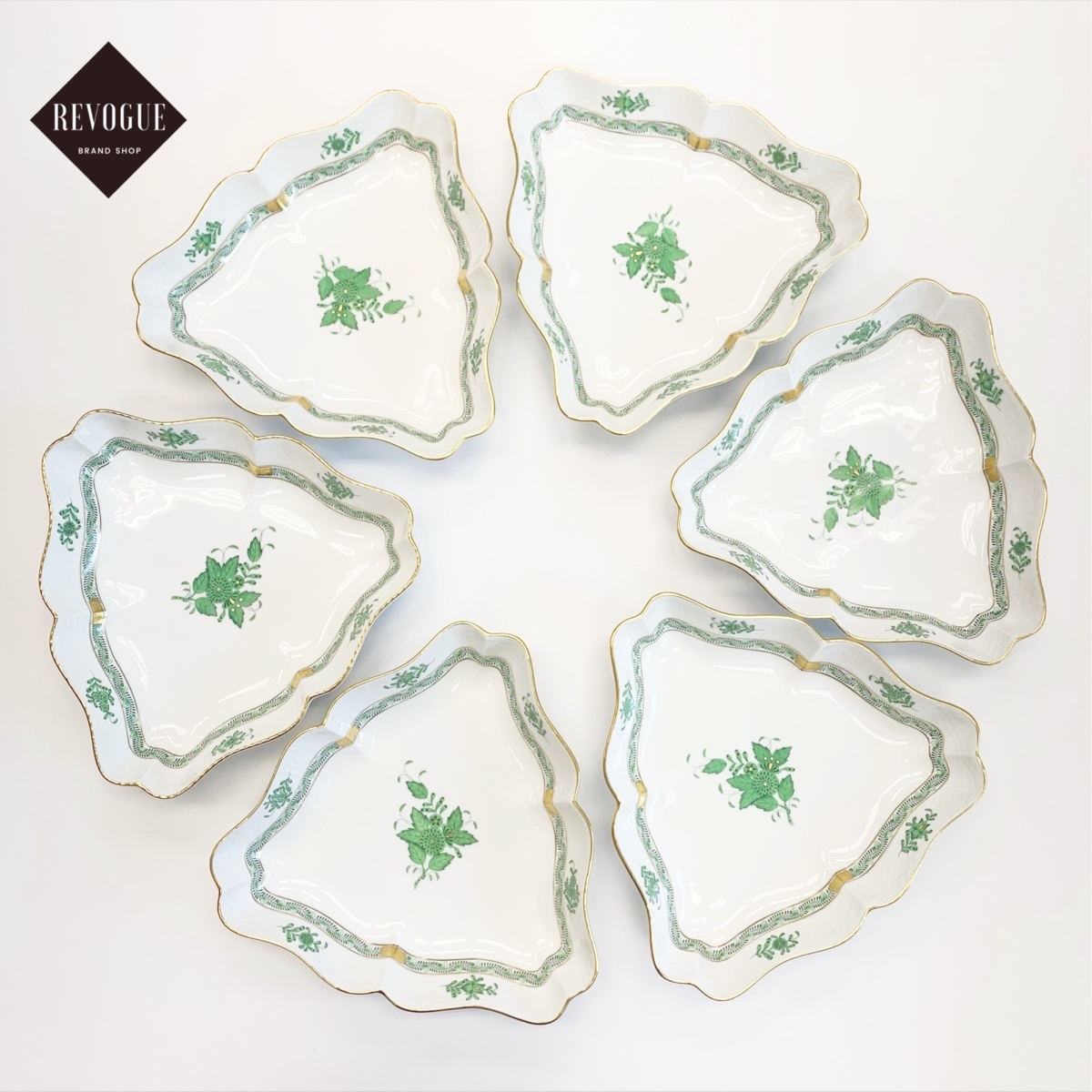 ヘレンド アポニーフラワー ケーキ皿6枚セット 【公式通販】