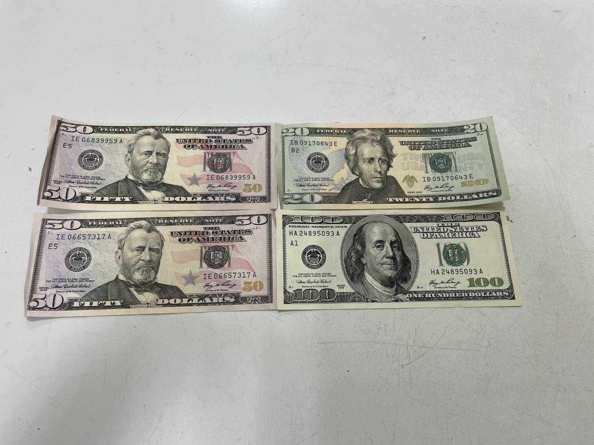 旧紙幣 20ドル 100ドル 20ドル紙幣 10ドル 50ドル 225ドル分