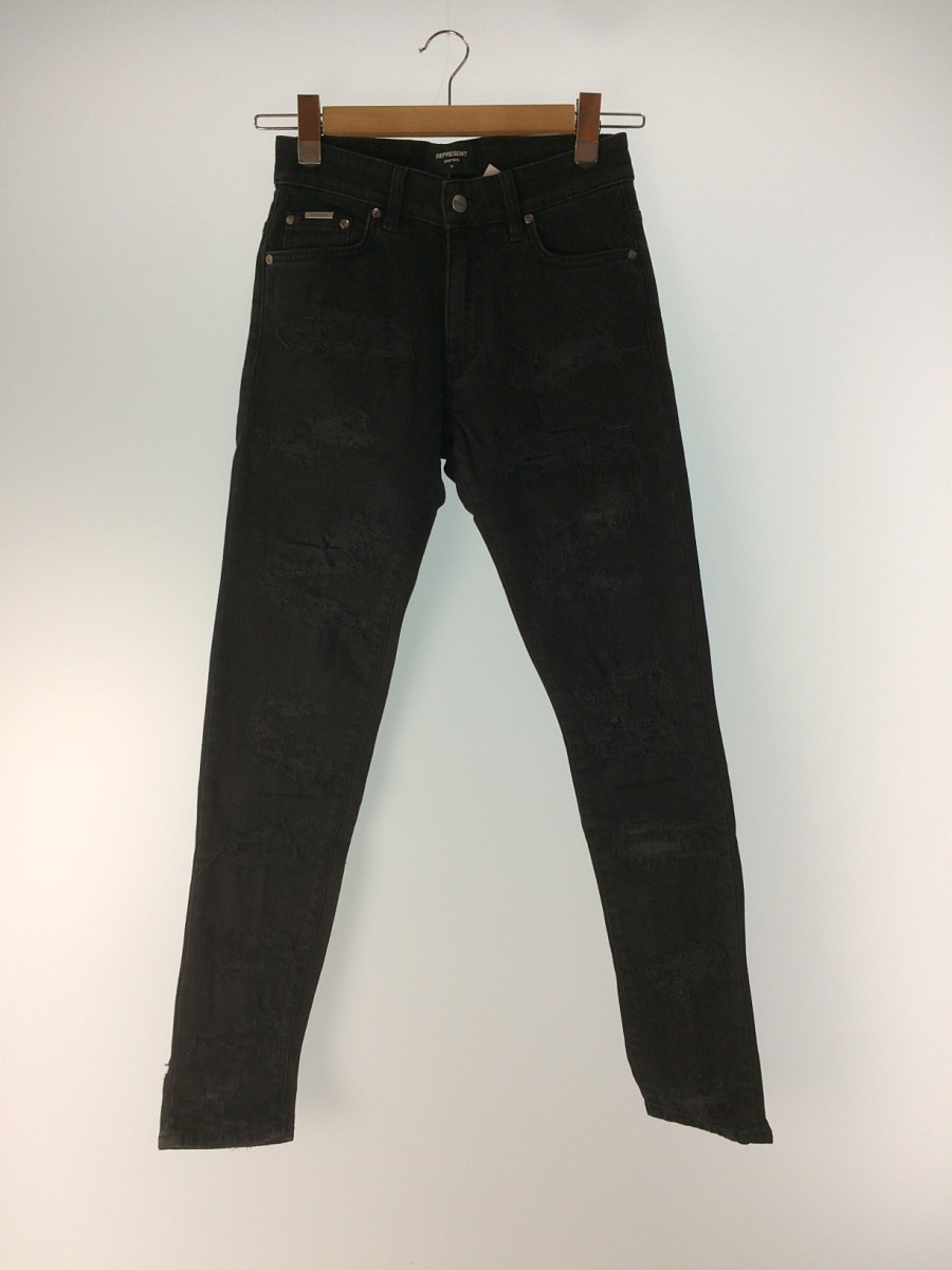 REPRESENT◆ボトム/28/コットン/BLK/M07037J SHREDDED DENIM