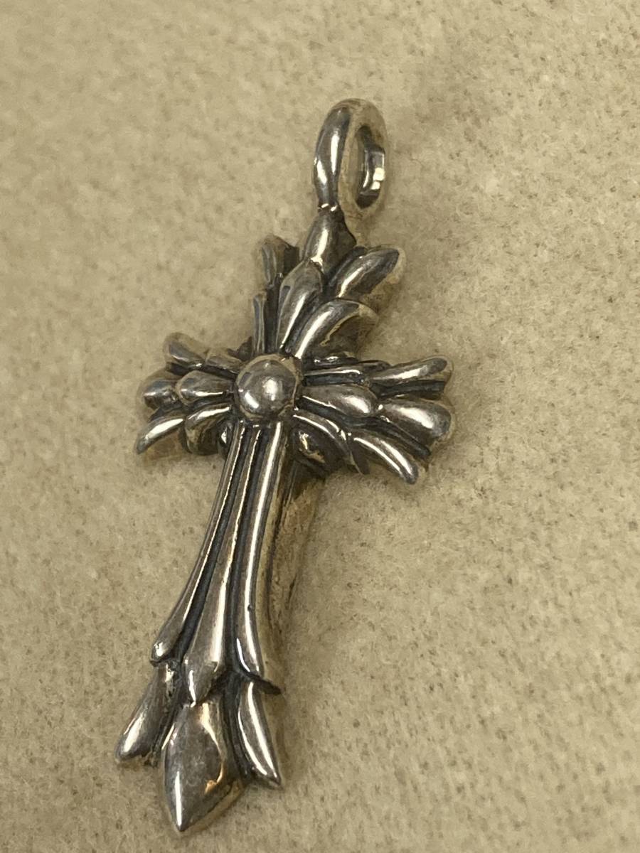 1円スタート☆クロムハーツCHROME HEARTS ダブルクロスチャーム◇925
