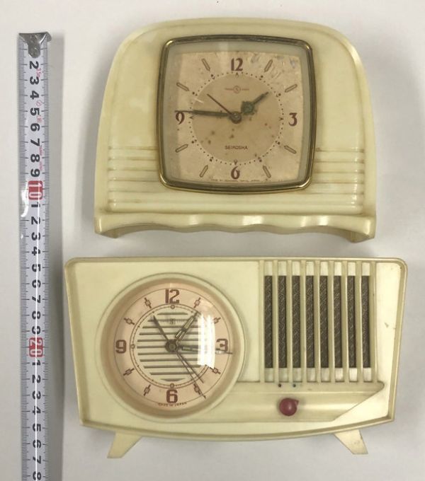 アンティーク☆精工舎 オルゴール付 ゼンマイ式 置時計 木ケース付