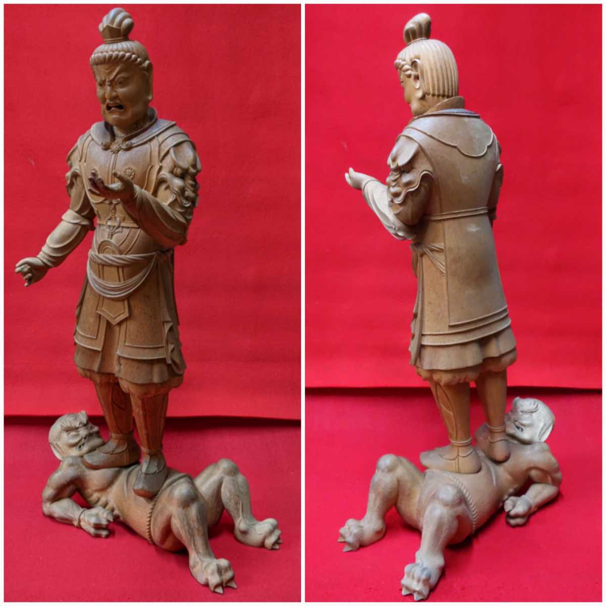 仏教美術 毘沙門天 杉 木彫 96cm 仏像 仏像 | 木彫 上杉謙信 仏像武将が愛