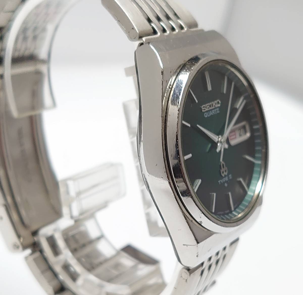 SEIKO QUARTZ TYPE Ⅱ 7546-700B グリーン文字盤 クオーツ タイプ2 