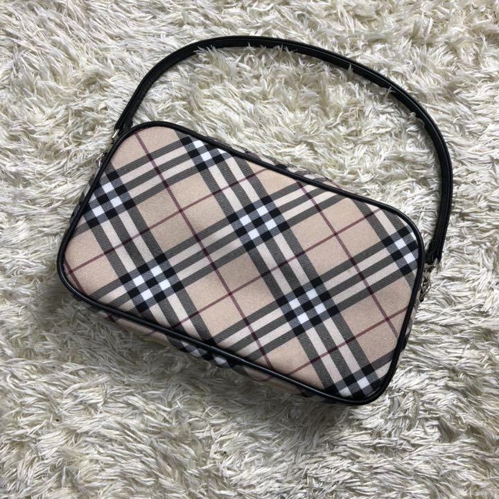 バーバリー ブルーレーベル ハンドバッグ キャンバス レザー ノバ