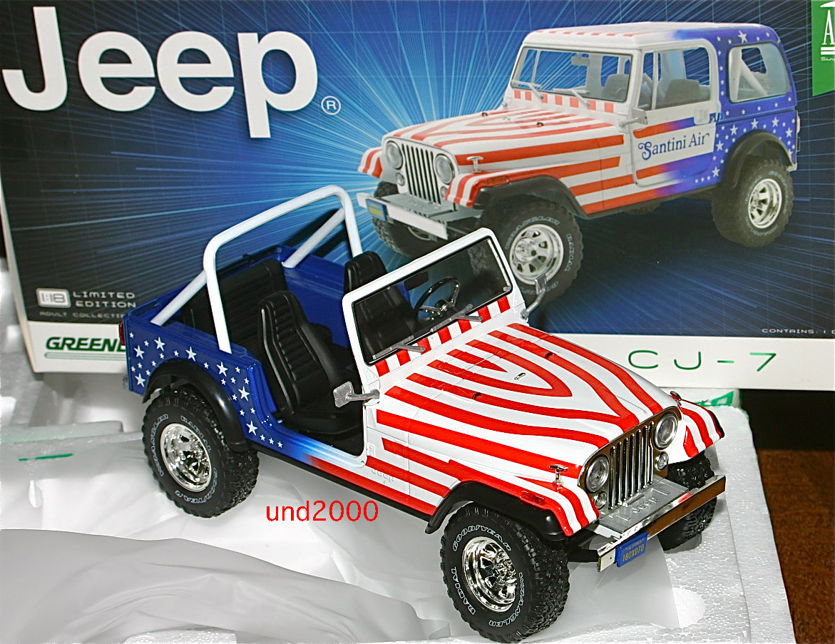 JEEP CJ-7 SANTINI Air Supercopter Air Wolf 1:18 Greenlight NEUVE EUR 260,00 - FR