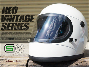 SALE，限定SALE VT-7 ホワイト Lサイズ 族ヘル/カフェヘル/白/バイク/旧車/レトロ 売れ筋 NEO VINTAGE ネオビンテージフルフェイスヘルメット(Lサイズ)｜売買されたオークション情報、yahooの商品情報をアーカイ フルフェイス（オンロード用）