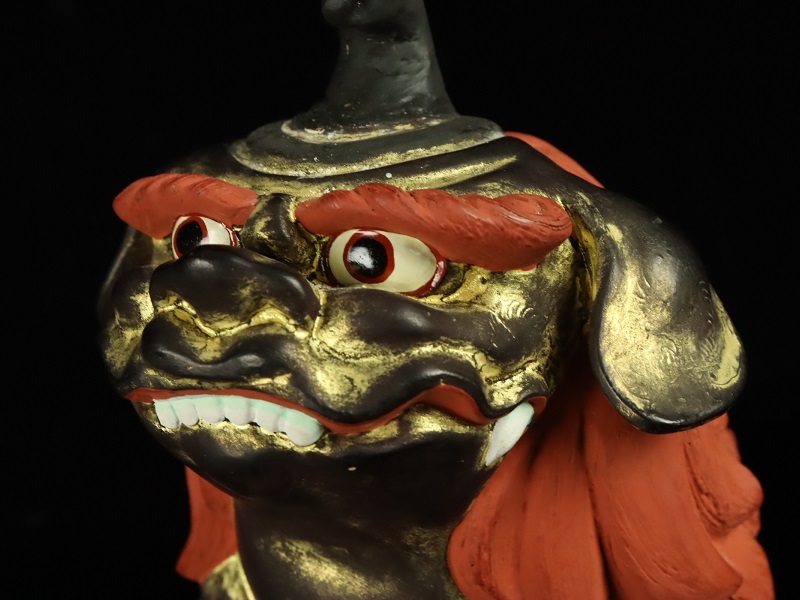 縁】伝統工芸 博多人形師 室井聖太郎作 特別制作 特八番 高良大社 狛犬 