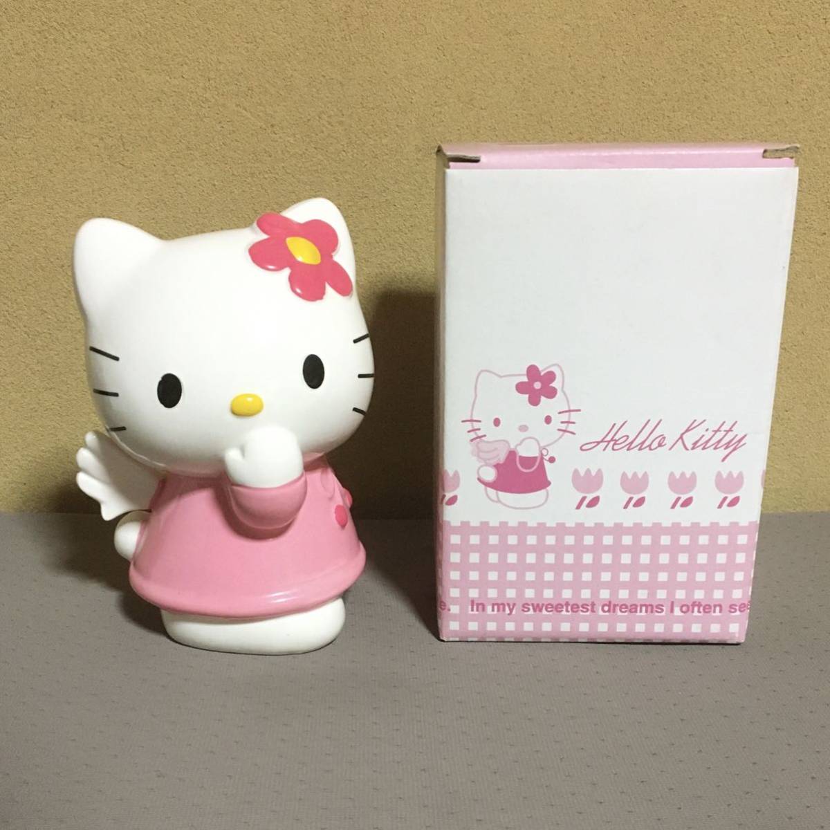 [ 希少 美品 ] ハローキティ ファイバー天使ドール[ 陶器製置き物 ] 未使用】ハローキティ エンジェル 貯金箱 1997年 陶器製 置物 サンリオ