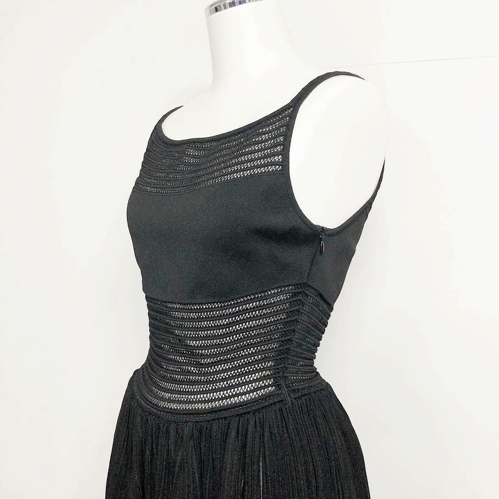 【新品】アライア(ALAIA) ノースリーブワンピース 38 黒 ロンハーマン取り扱い/00792