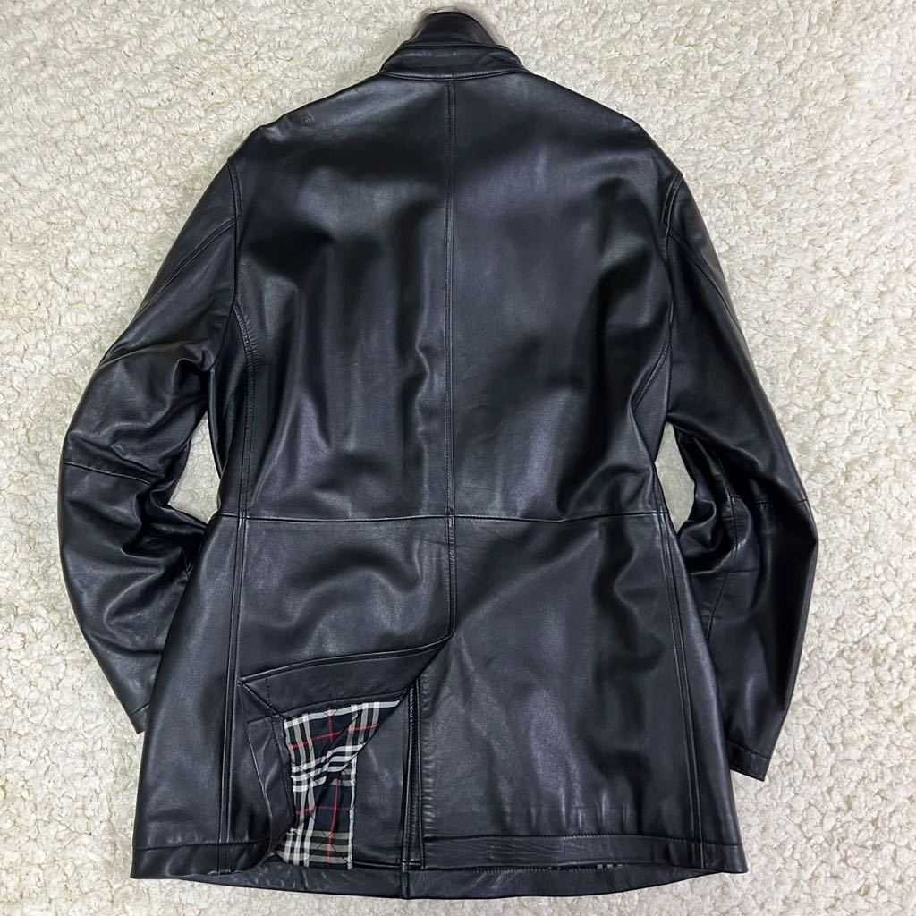 1円 希少 L バーバリー ブラックレーベル BURBERRY BLACK LABEL 羊革