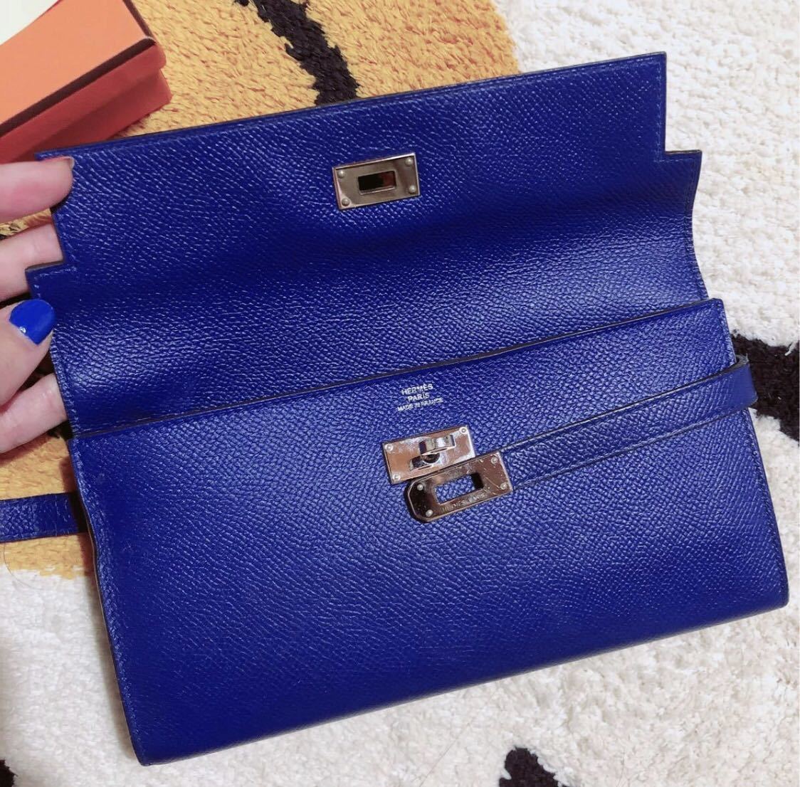 Hermes エルメス ケリーウォレット 長財布 ブルーエレクトリック SALE 