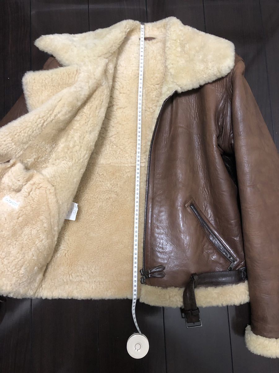 ジルサンダー JIL SANDER ブラウン レザージャケット ムートン