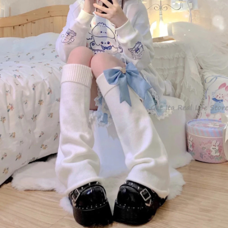 B198 ルーズソックス風レッグウォーマー ホワイト ニーハイ ロリータ ゆめかわいい 制服 量産型 アイドル 原宿 韓国 ファッション レッグウォーマー 売買されたオークション情報 Yahooの商品情報をアーカイブ公開 オークファン Aucfan Com