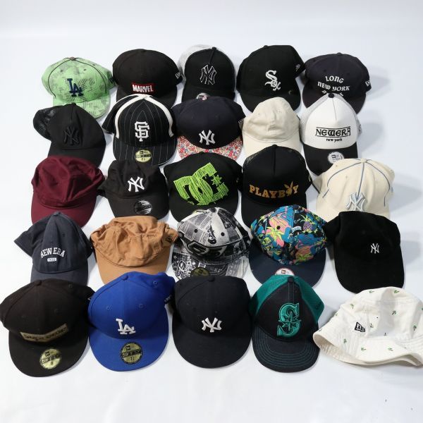 ニューエラ　新品　まとめ売り 卸売】1円スタート!!NEW ERA*ニューエラ☆キャップなど帽子25個セット