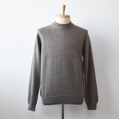 ENDS and MEANS Merino Wool Crew Neck Knit -Gray Brown-(男性用 