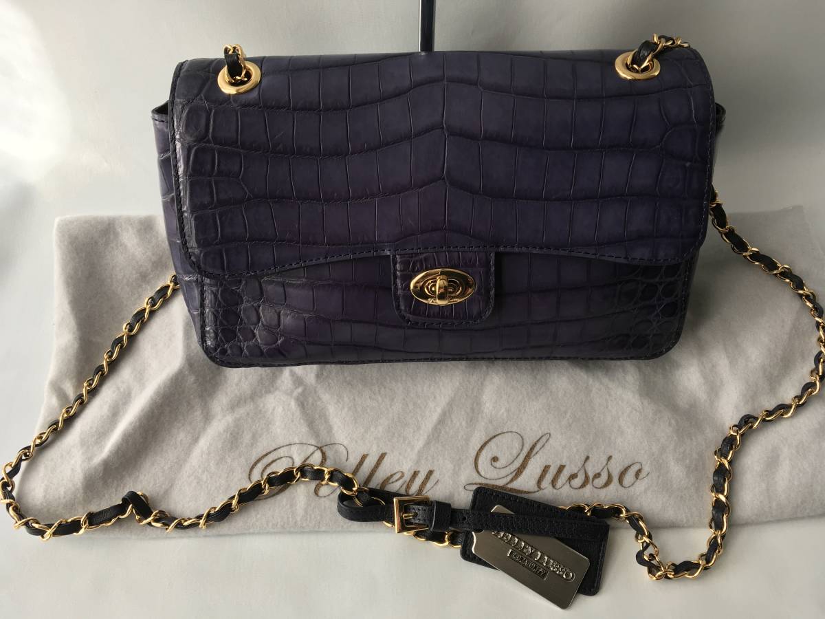 新品同様 Pelley Lusso ペレリールッソ クロコダイル チェーン 