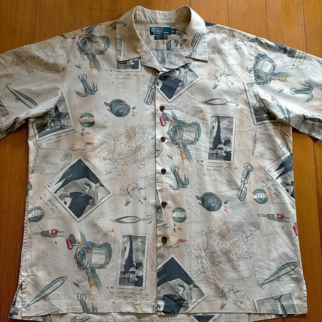 ラルフローレン ポロ フィッシング シャツ 総柄 POLO 釣り ヘミングウェイ アロハ XL ヴィンテージ プリント 魚 沖縄発アロハシャツブランド『PAIKAJI』が釣り系YouTuber『FISHING Polo ラルフローレンサッカー地ストライプシャツ送料無料