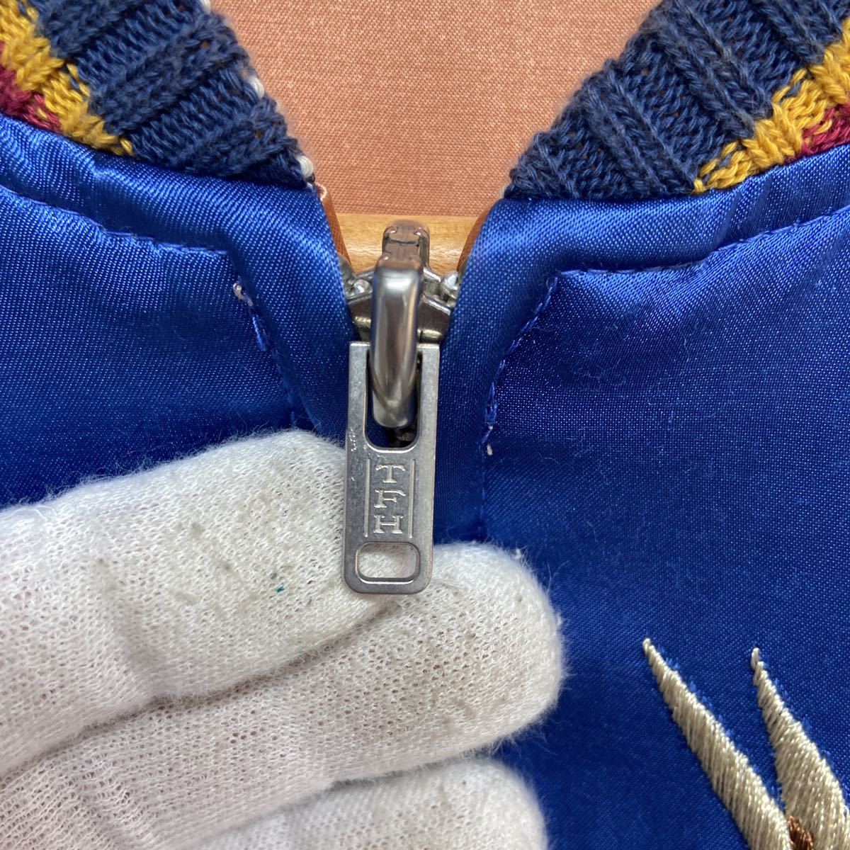 ブルー Flat 刺繍 レーヨン M 龍 Head 2112oki ザフラットヘッド リバーシブルスカジャン ピンク 富士 虎 The Www Mayfloweracademy Org