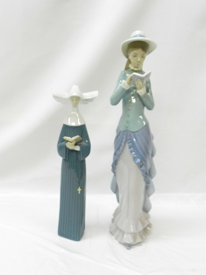 1円スタート フィギュリン 2点 LLADRO リヤドロ 読書する貴婦人 女性