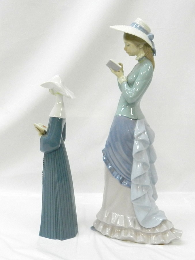 1円スタート フィギュリン 2点 LLADRO リヤドロ 読書する貴婦人 女性