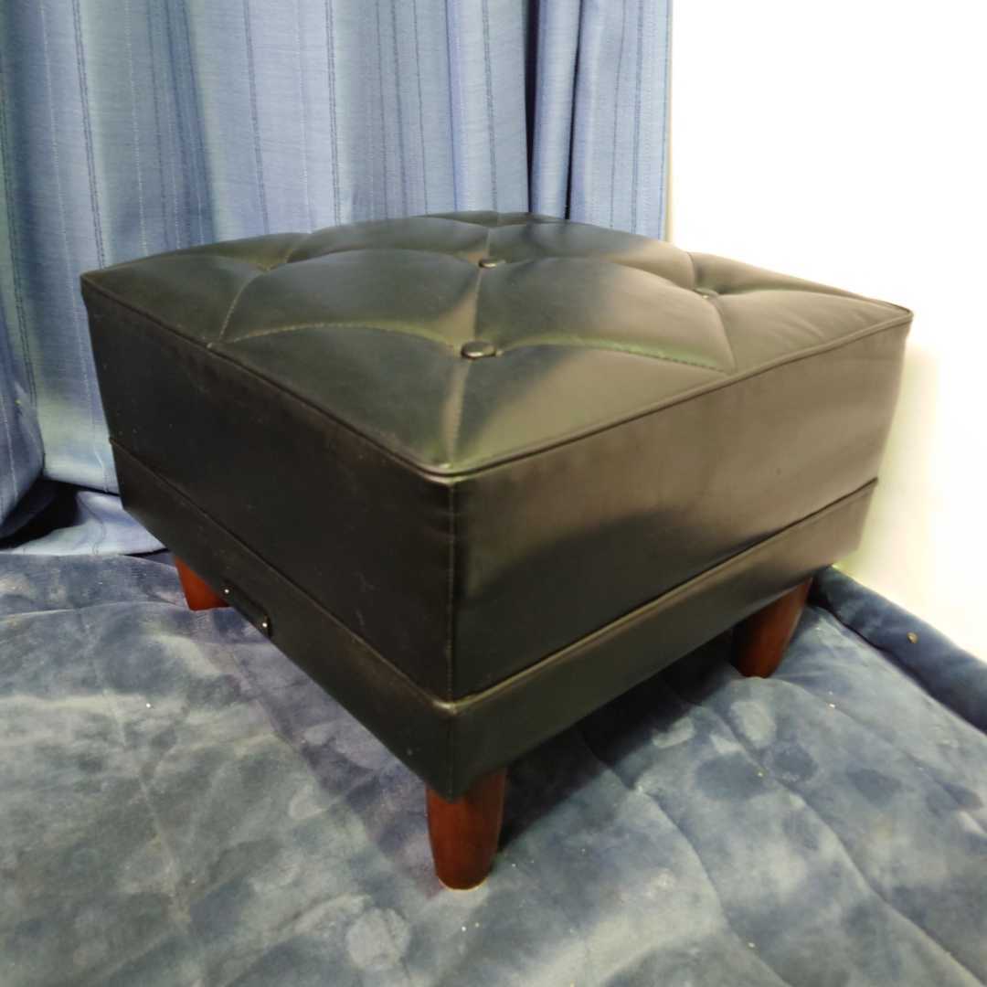 カリモク60 オットマンスタンダードブラックスツールロクマル