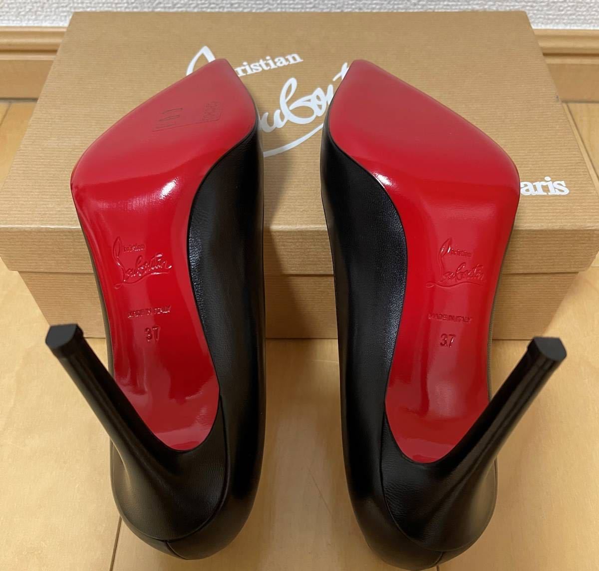 【未使用】 パリで購入 黒 クリスチャンルブタン パンプス ハイヒール 37