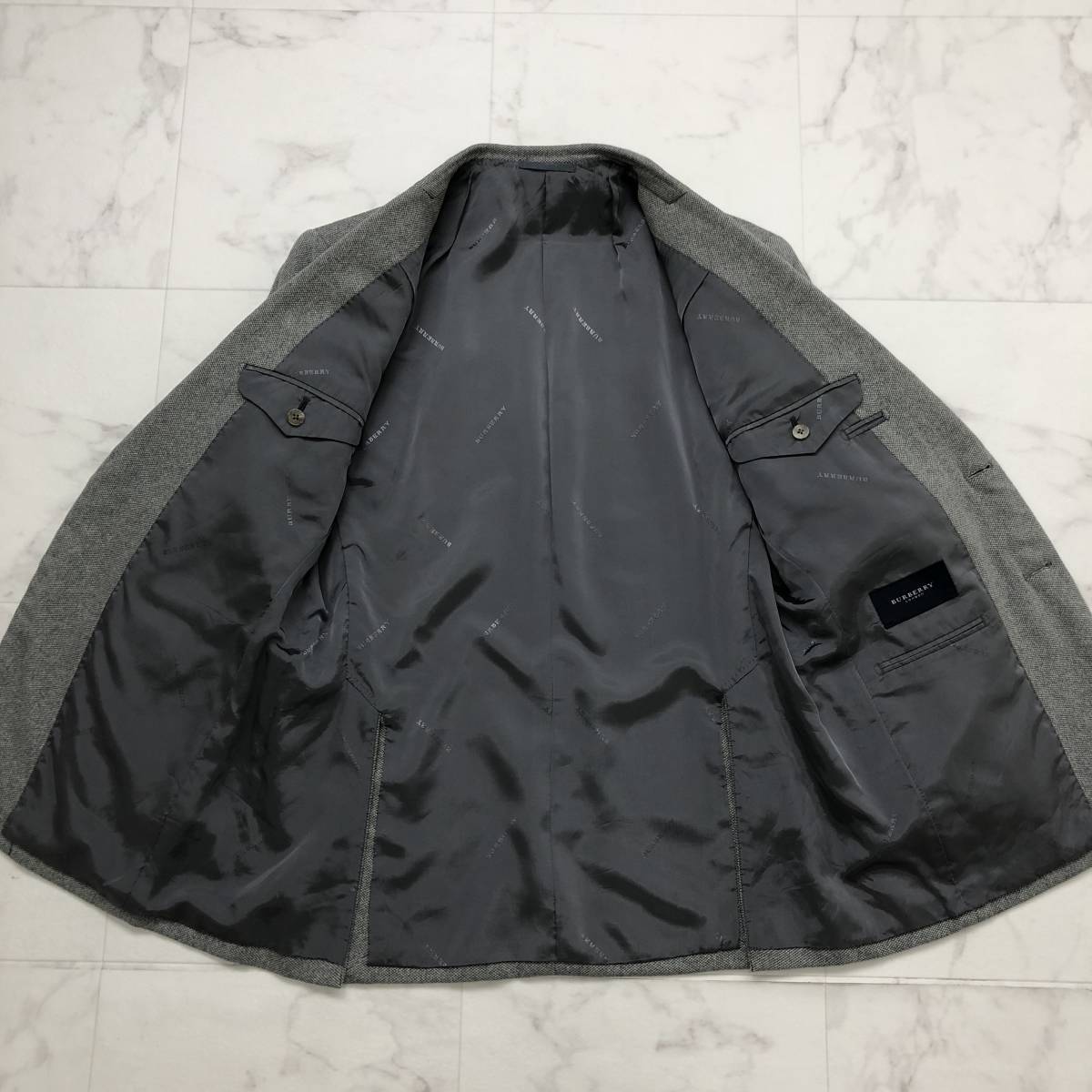 高級カシミヤ100%★バーバリーロンドン【BURBERRY LONDON】テーラードジャケット メンズ S 2釦 厚手 高級水牛ボタン 総裏 冬 グレー F23 BURBERRY バーバリーロンドン マフラー L ベージュ┃2400014732498 ピンク
