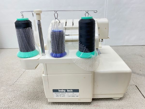 O049-O8-639 JUKI ジューキ baby lock ベビーロック 衣縫人 IHOJIN 2本針4本糸ロックミシン 本体通電OK フットペダル・付属品・箱付き ①