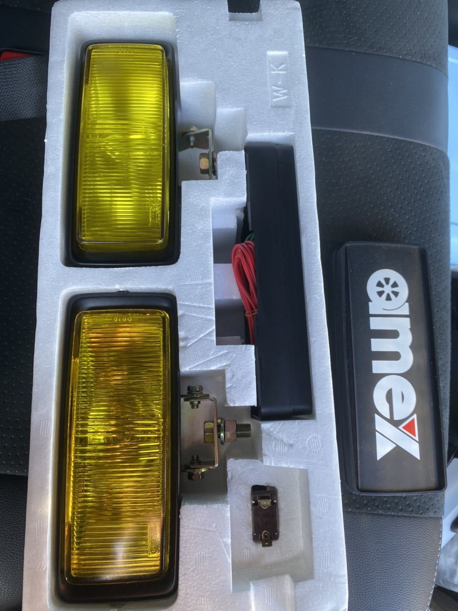 当時物 新品？美品 amex 角型 フォグランプ アメックス 単車 旧車