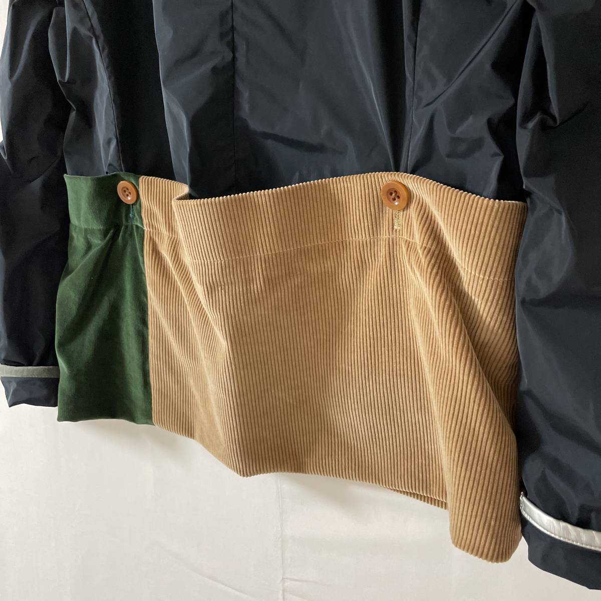 kolor BEACON リバーシブル Kolor Beacon Men's Green Colorblock Nylon Long Jacket, Brand Size