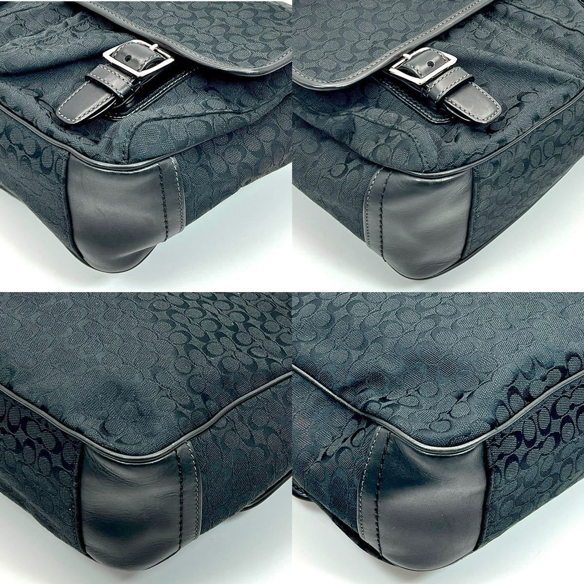 1円 COACH コーチ F70283 メッセンジャーバッグ ミニシグネチャー 斜め 