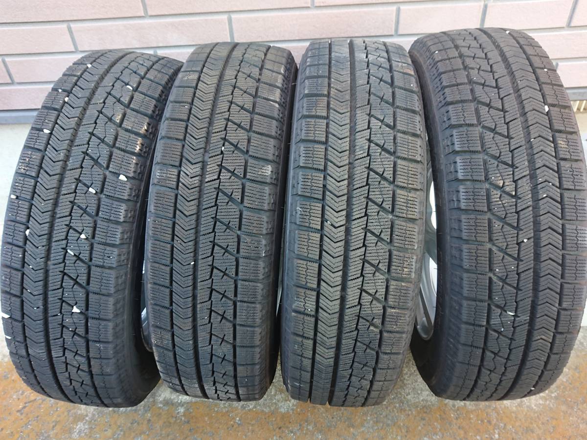 極上美品 ブリヂストン スタッドレス タイヤ ブリザック VRX 155/65R14 アルミ ホイール ナット付き ワゴンR スティングレー タント N-BOX