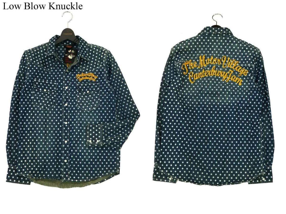 大人気，お得 LOW BLOW KNUCKLE ローブローナックル バック刺繍 ドット柄 長袖 ウエスタン デニム シャツ Sz.L メンズ A2T00133_1#C(Lサイズ)｜売買されたオークション情報、yahooの商品情報をアーカイブ公開 - オー ウエスタンシャツ