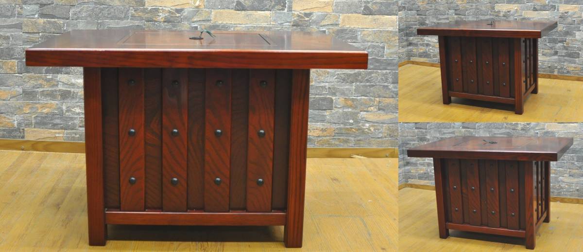 駿河民芸 欅 ケヤキ ダイニングセット 応接セット 電気コンロ付き 椅子