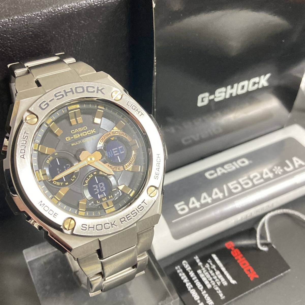 極美品 箱説タグ付G-SHOCK GST-W110D-1A9JF G-STEEL/Gスチール