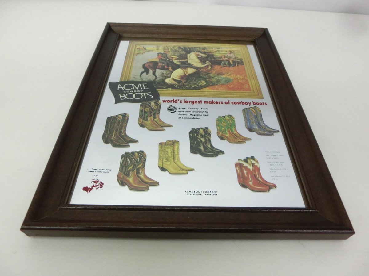 K-5687】希少 レア Acme Boots ウェスタンブーツ カウボーイブーツ 馬 