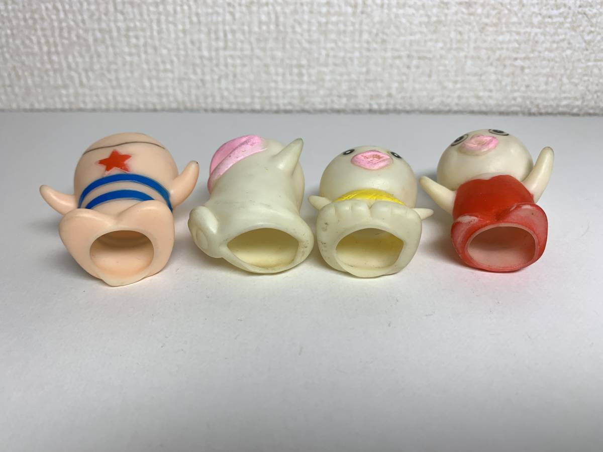 当時物 バンダイ オバケのQ太郎 オバQ ソフビ 指人形 全10種 BANDAI