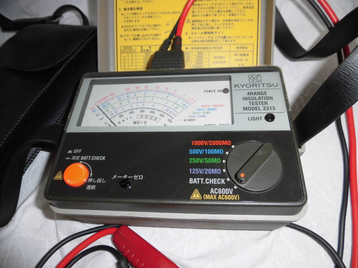 高品質，お買い得 KYORITSU 共立電気計器株式会社 アイソレーションテスター MODEL 3313 メガー 絶縁計(電気計測器)｜売買されたオークション情報、yahooの商品情報をアーカイブ公開 - オークファン 電気計測器