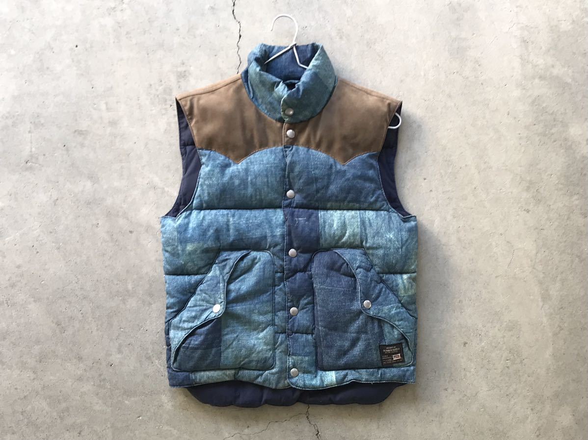 DENIM&SUPPLY ラルフローレン レザー切替 デニム転写プリント 中綿入り 