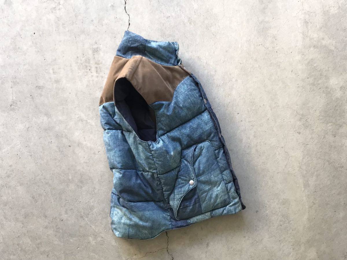 DENIM&SUPPLY ラルフローレン レザー切替 デニム転写プリント 中綿入り 