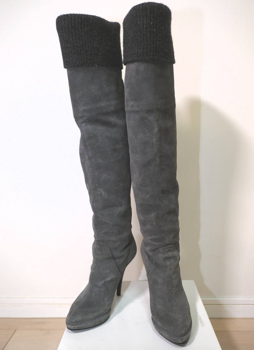 GIVENCHY ジバンシィ ニット切り替えスエードロングブーツ36 Italy製 GIVENCHY&frasl;ジバンシー&frasl;ロングブーツ&frasl;スエード&frasl;レディース GIVENCHY Givenchy（ブーツ｜レディース靴）：靴の通販 シャークロックブーツ GIVENCHY(ジバンシィ) buckle