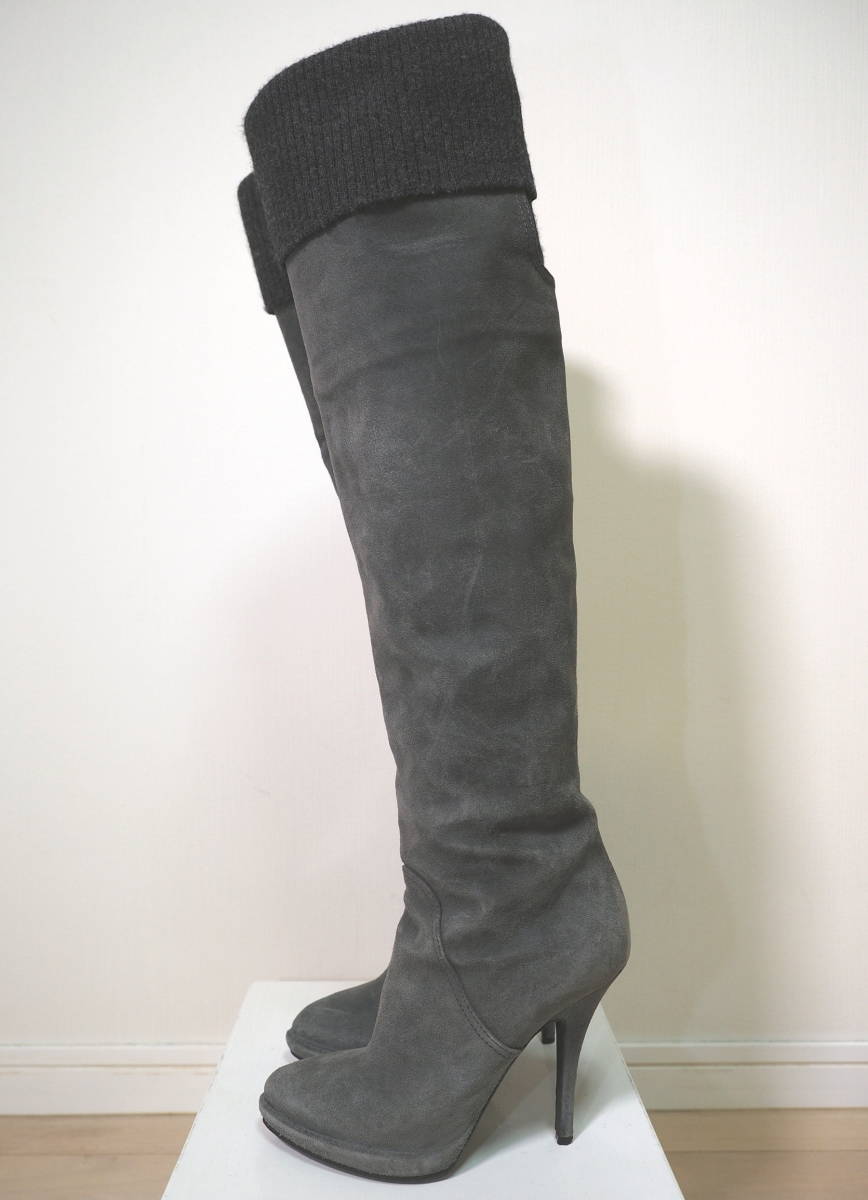GIVENCHY ジバンシィ ニット切り替えスエードロングブーツ36 Italy製 GIVENCHY&frasl;ジバンシー&frasl;ロングブーツ&frasl;スエード&frasl;レディース GIVENCHY Givenchy（ブーツ｜レディース靴）：靴の通販 シャークロックブーツ GIVENCHY(ジバンシィ) buckle